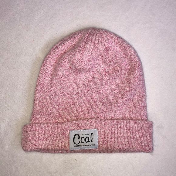 Coal Headwear Pink Knit Cuffed Beanie with Logo - Picture 1 of 4
